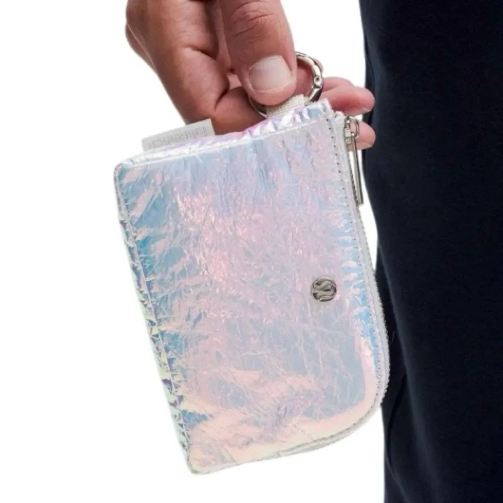 Zippered Lululemon Clippable Card Pouch Iridescent Iridescent / Silver Wallet